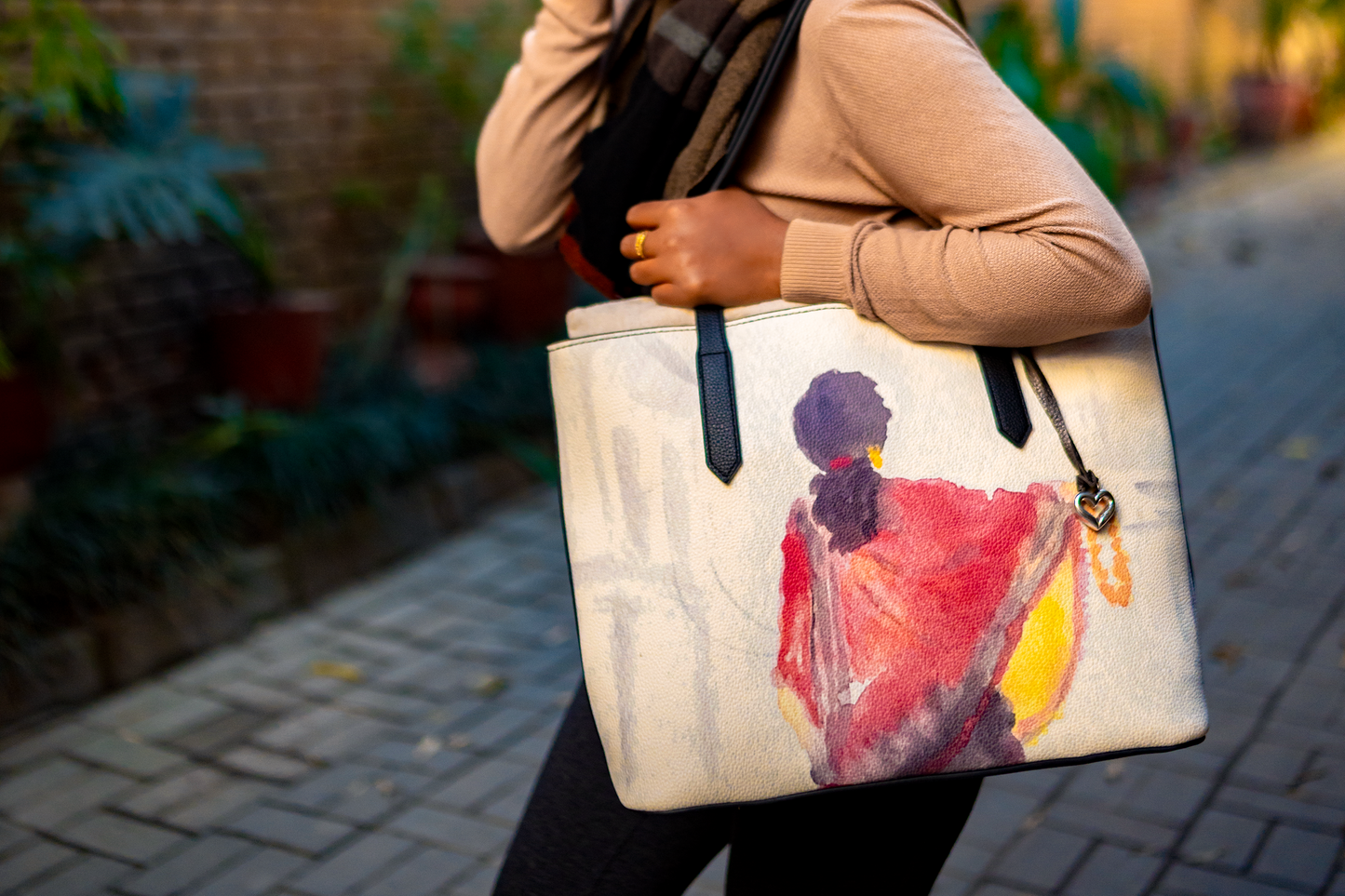 Red Scarf Vegan Leather Purse