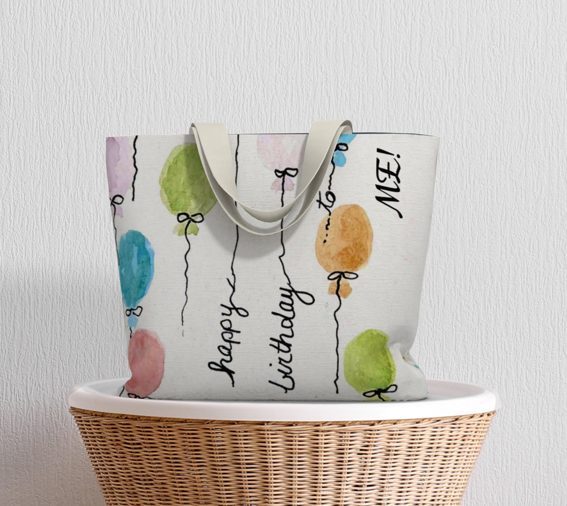 Happy Birthday to Me w/Polka Dots xlg Market Tote