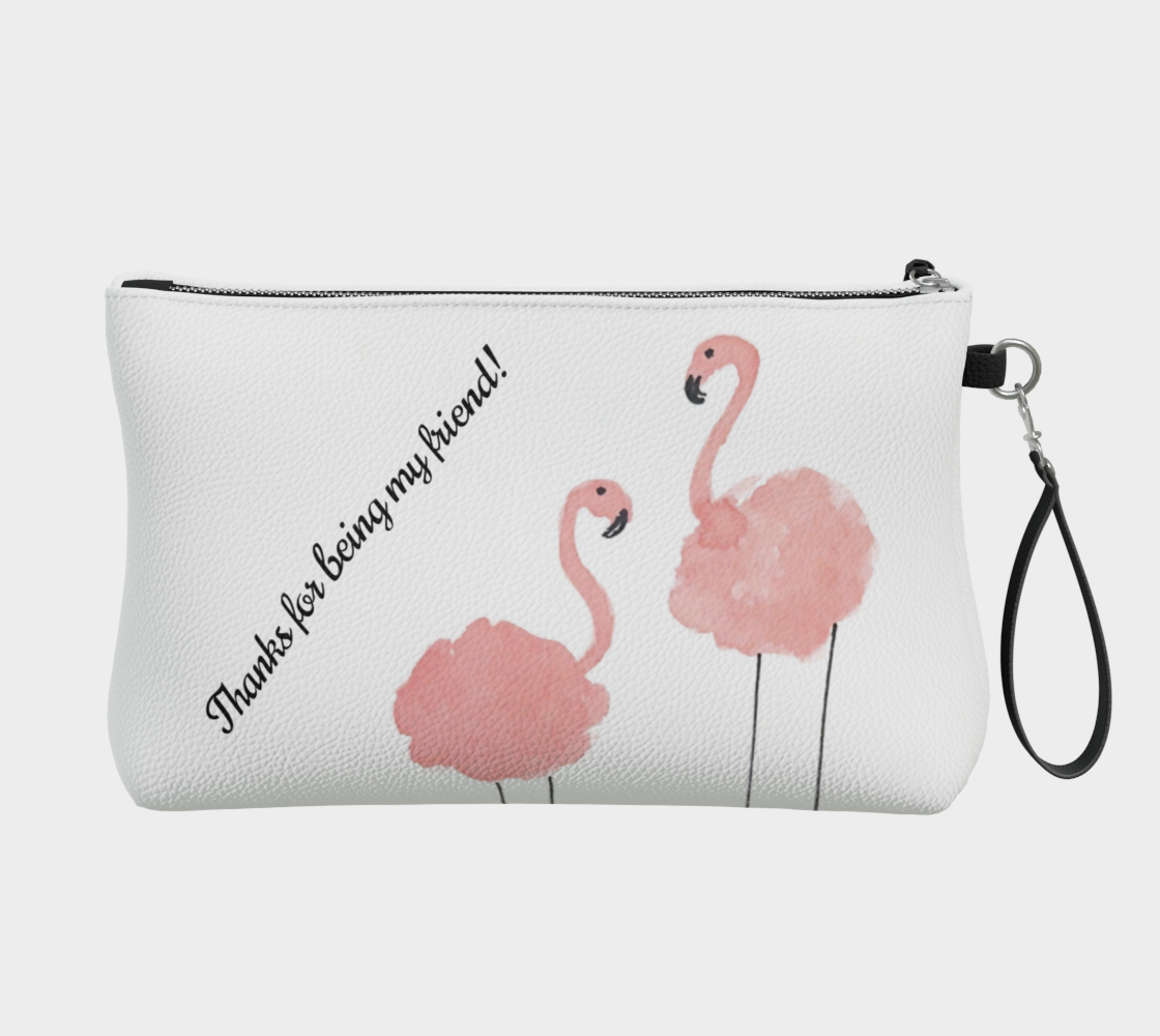 Flamingo Friends Vegan Leather Clutch