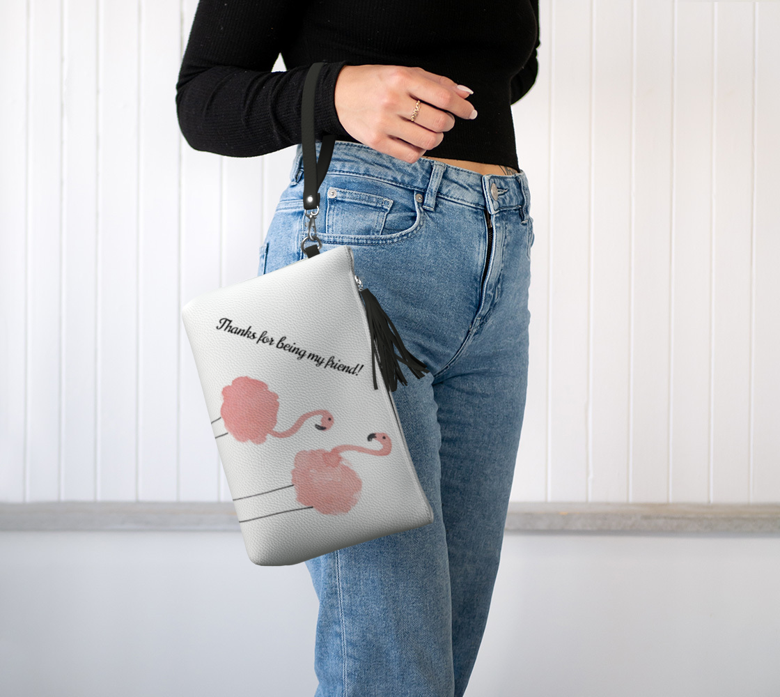 Flamingo Friends Vegan Leather Clutch