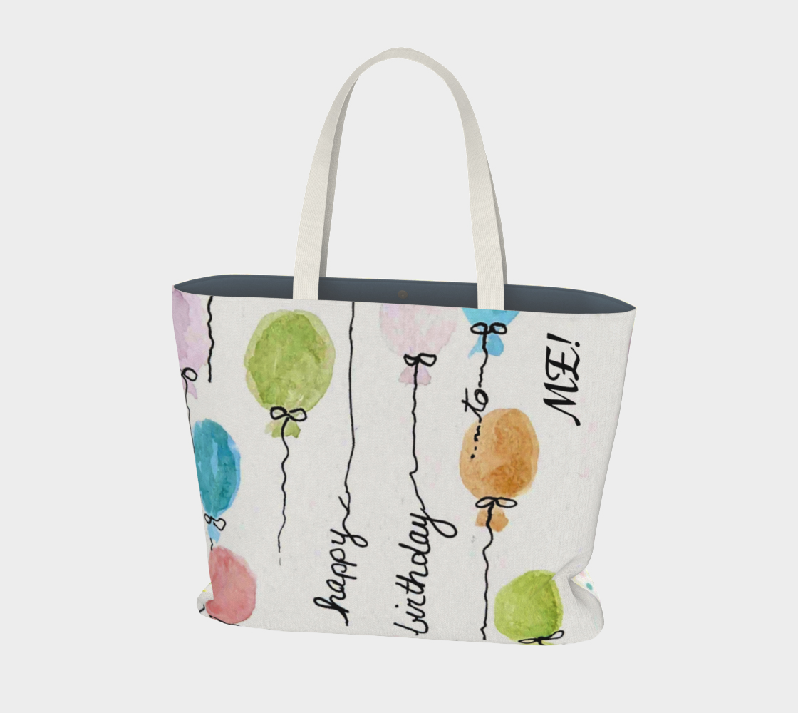 Happy Birthday to Me w/Polka Dots xlg Market Tote
