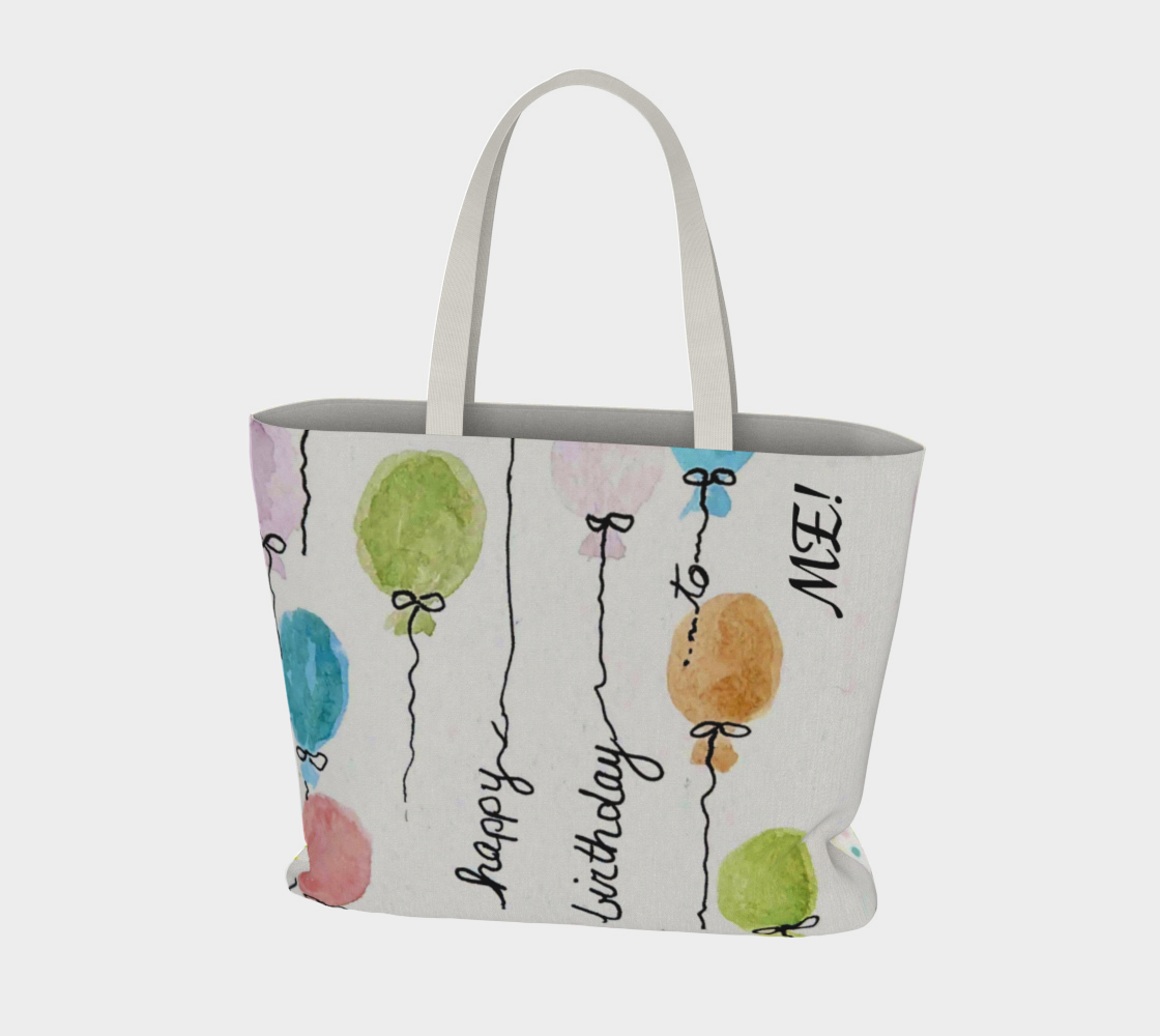 Happy Birthday to Me w/Polka Dots xlg Market Tote