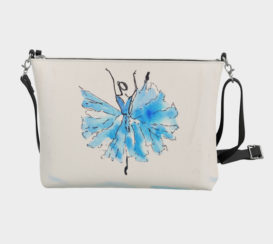 Blue Ballerina Vegan Leather Crossbody Bag