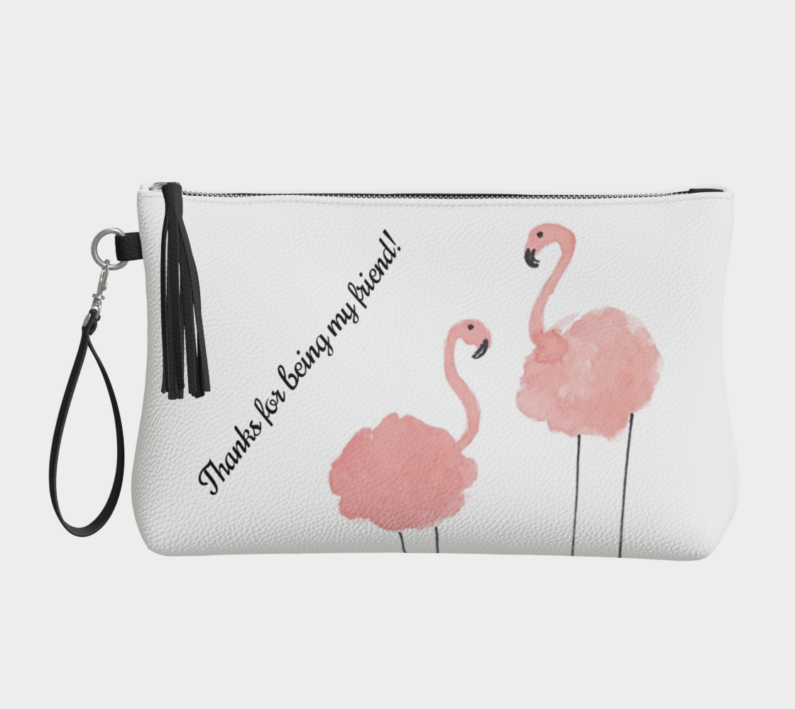 Flamingo Friends Vegan Leather Clutch