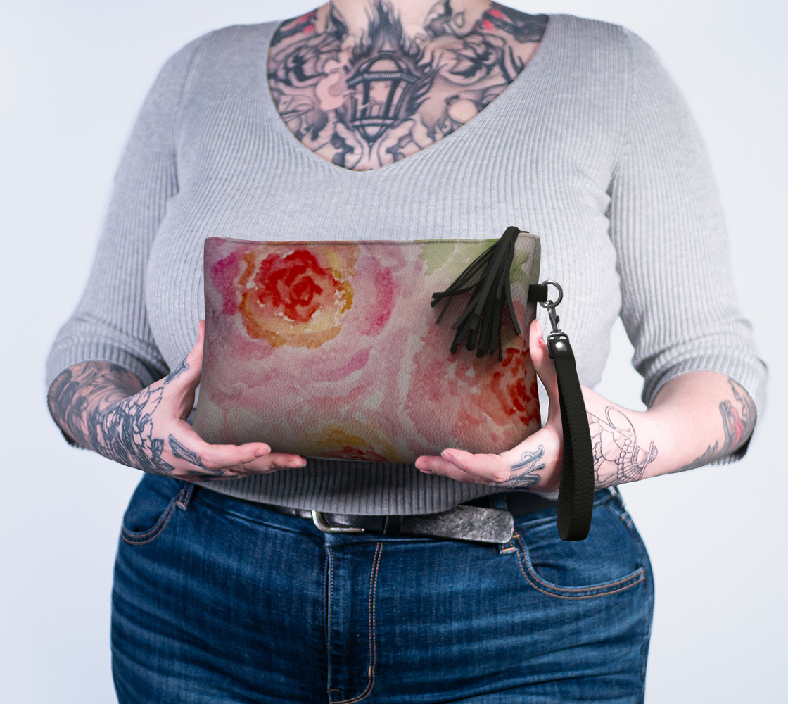 Just becauser vegan leather clutch