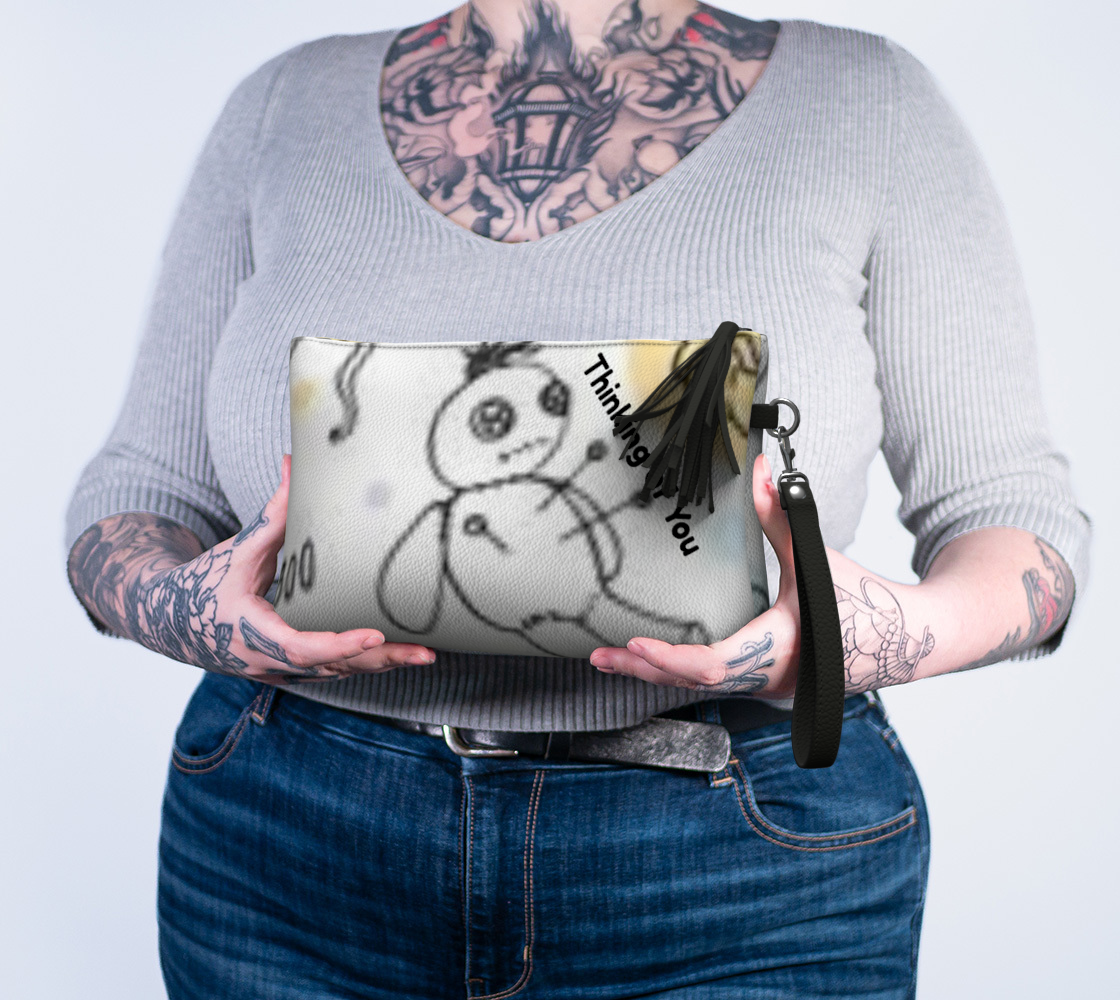Voodoo vegan leather clutch