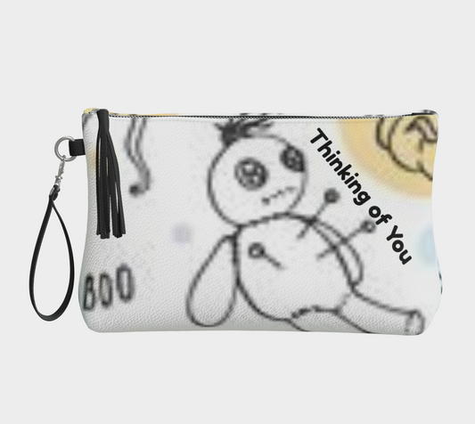 Voodoo vegan leather clutch